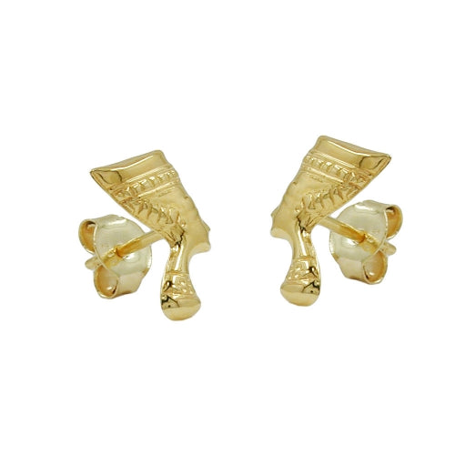 stud earrings nefertiti shiny 9k gold - BeautyMax Elite