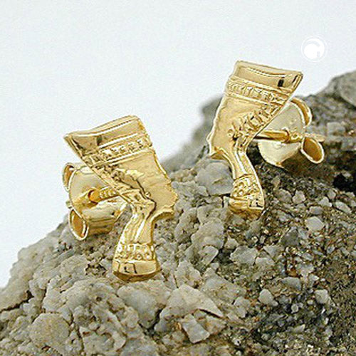 stud earrings nefertiti shiny 9k gold - BeautyMax Elite