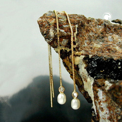earrings thread box chain 93mm 9k gold - BeautyMax Elite