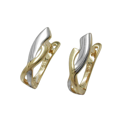 hoop earrings two tone 9k gold - BeautyMax Elite