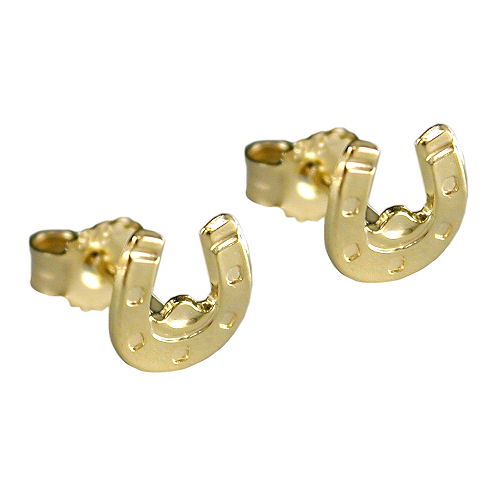 earstuds horseshoe 9k gold - BeautyMax Elite