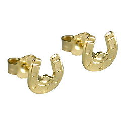 earstuds horseshoe 9k gold - BeautyMax Elite