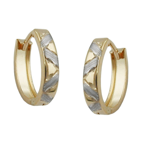 hoop earrings diamond cut 9k gold - BeautyMax Elite