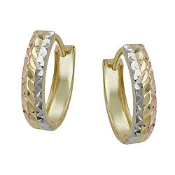 hoop earrings diamond cut 9k gold - BeautyMax Elite