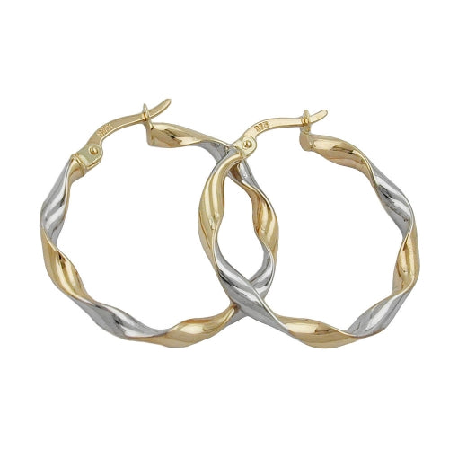 hoop earrings twisted 9k gold - BeautyMax Elite