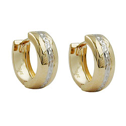 hoop earrings two tone 9k gold - BeautyMax Elite