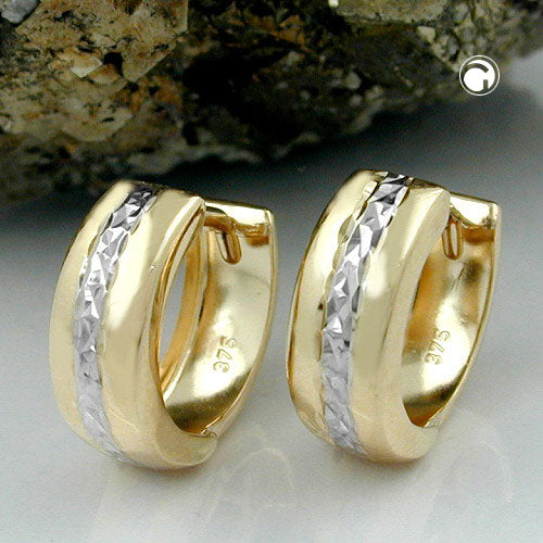 hoop earrings two tone 9k gold - BeautyMax Elite