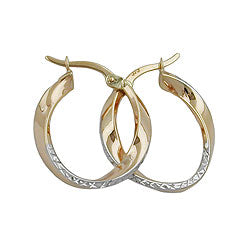 hoop earrings diamond cut 9k gold - BeautyMax Elite
