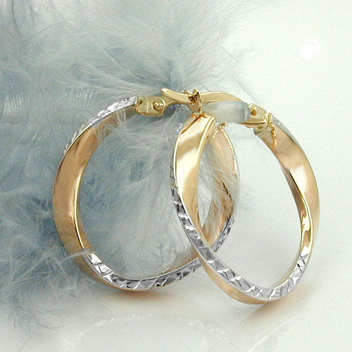 hoop earrings diamond cut 9k gold - BeautyMax Elite