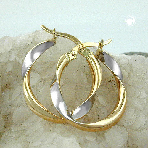 hoop earrings rhodium plated 9k gold - BeautyMax Elite