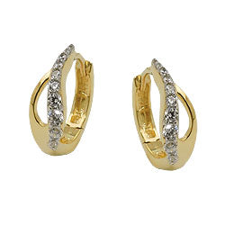 hoop earrings with zirconia 9k gold - BeautyMax Elite
