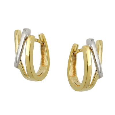 hoop earrings bicolor 9k gold - BeautyMax Elite