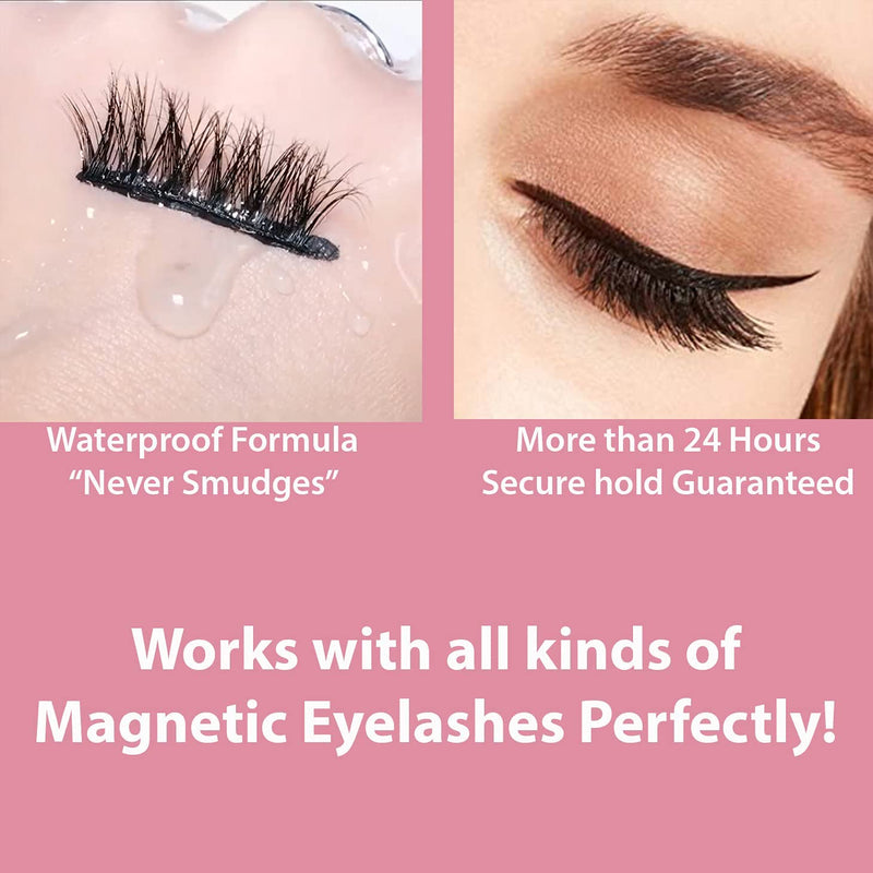 (2 Pack) Black Magnetic Eyeliner for Magnetic Eyelashes, Upgraded Strongest Hold, Most Natural Look, Waterproof, Smudge Proof Liquid Liner, Works Perfectly with All Magnetic Eye Lashes