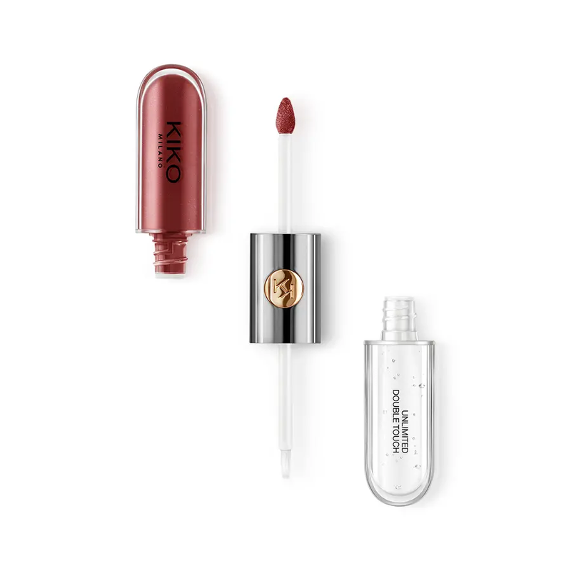 KIKO Milano Unlimited Double Touch 105 | Liquid Lipstick with a Bright Finish in a Two-Step Application. Lasts up to 12 Hours. No-Transfer Base Colour - BeautyMax Elite
