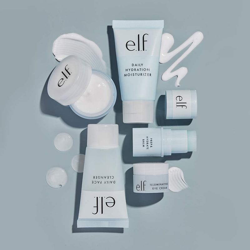 e.l.f. Jet Set Hydration Kit, Travel Friendly Skincare Set, Cleanser, Balm, Moisturiser, Eye Cream & Night Cream