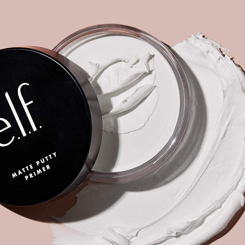 e.l.f. Matte Putty Primer, Skin Perfecting, Lightweight, Oil-Free Formula, Mattifies, Absorbs Excess Oil, Fills in Pores and Fine Lines, Soft, Matte Finish, All-Day Wear, 21G