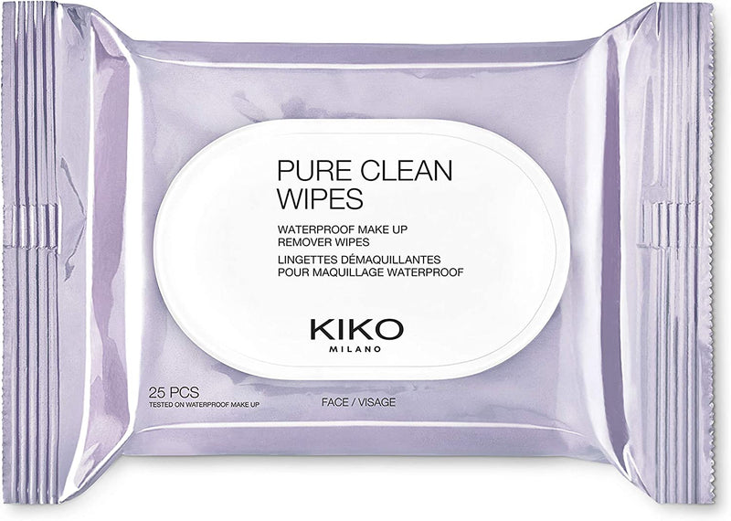 KIKO Milano Pure Clean Wipes | a Package of 25 Make-Up Remover Wipes for the Face, Eyes and Lips