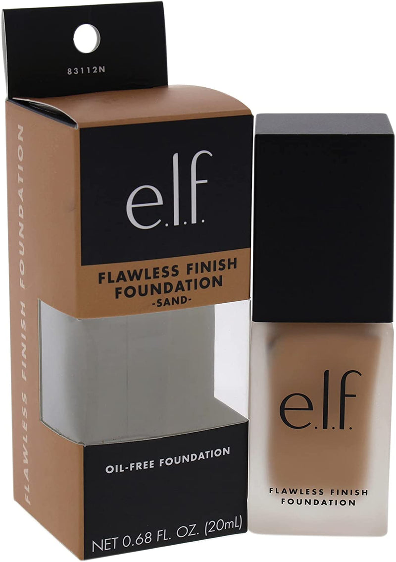 e.l.f. Flawless Finish Foundation, Lightweight & Medium Coverage, Semi-Matte Finish, Sand, 0.68 Fl Oz (20Ml