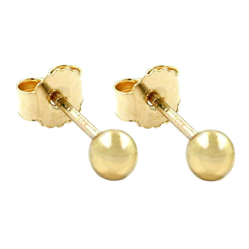 stud earrings balls 3mm 9k gold - BeautyMax Elite