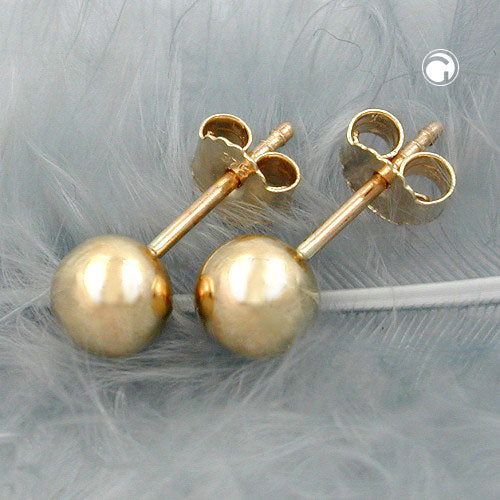 stud earrings balls 5mm 9k gold - BeautyMax Elite