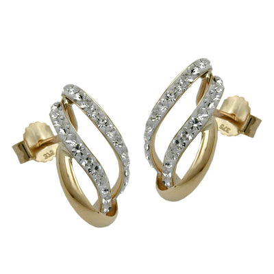 stud earrings with zirconias 9k gold - BeautyMax Elite