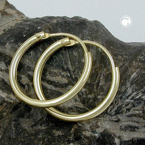 hoop earrings 15mm 9k gold - BeautyMax Elite