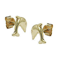 earrings dolphins 9k gold - BeautyMax Elite