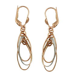 earrings 3 hanging ovals 9 k redgold - BeautyMax Elite