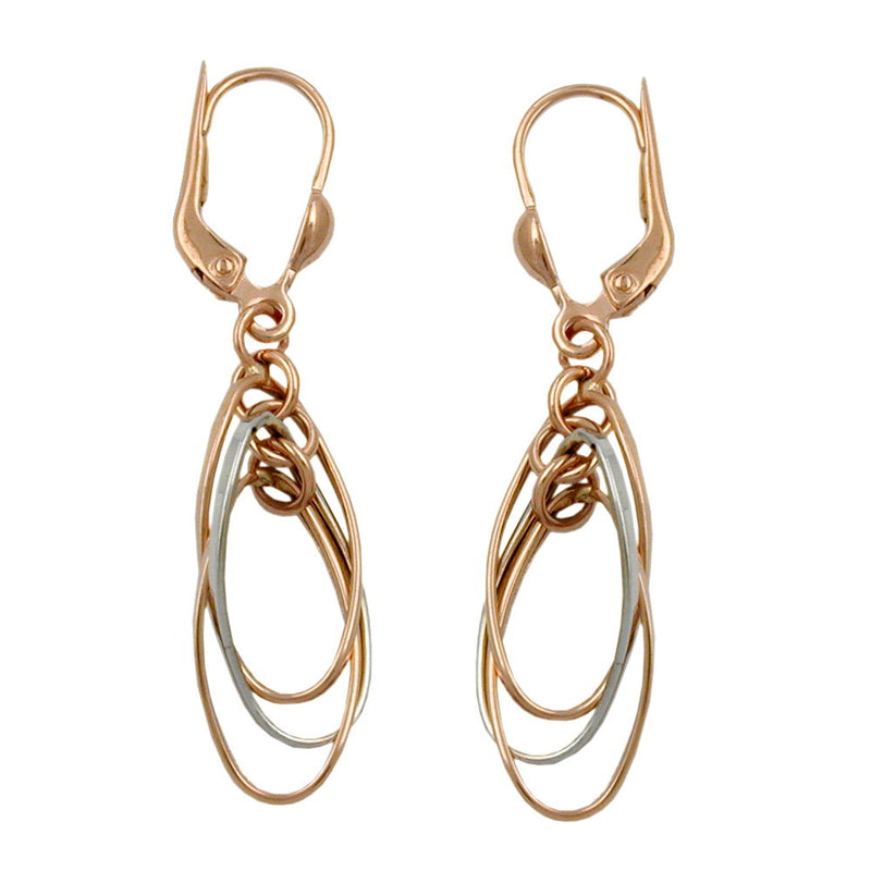 earrings 3 hanging ovals 9 k redgold - BeautyMax Elite