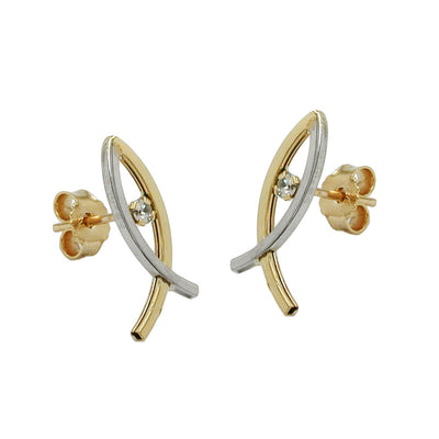 earrings fish symbol 9k gold - BeautyMax Elite