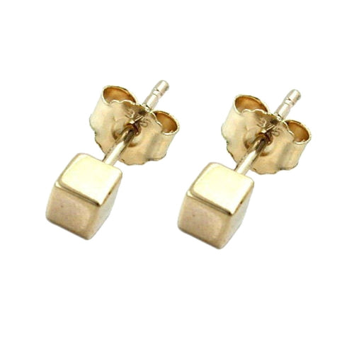 earrings 9k gold small cube - BeautyMax Elite