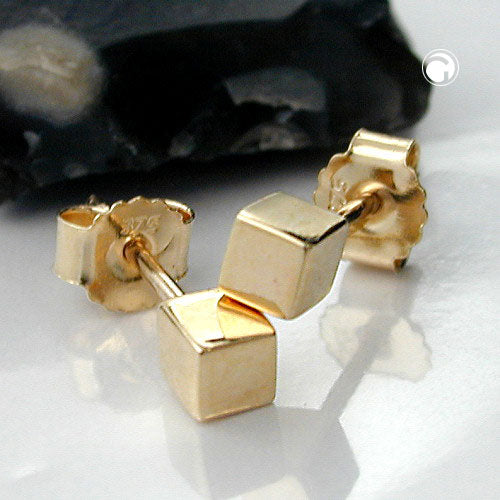 earrings 9k gold small cube - BeautyMax Elite