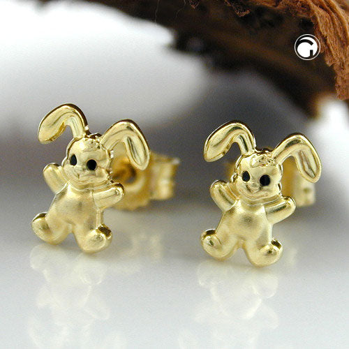 stud earrings little rabbit 9k gold - BeautyMax Elite