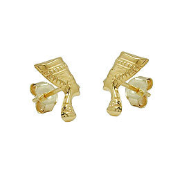 stud earrings nefertiti shiny 9k gold - BeautyMax Elite