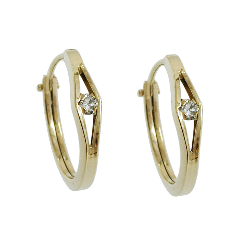 hoop earrings with zirconias 9k gold - BeautyMax Elite