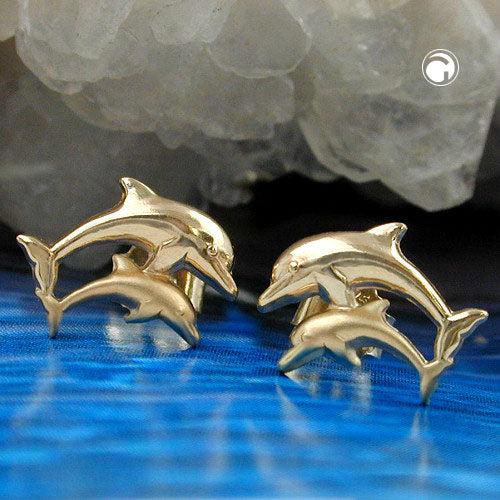 earrings 2 dolphins 9k gold - BeautyMax Elite