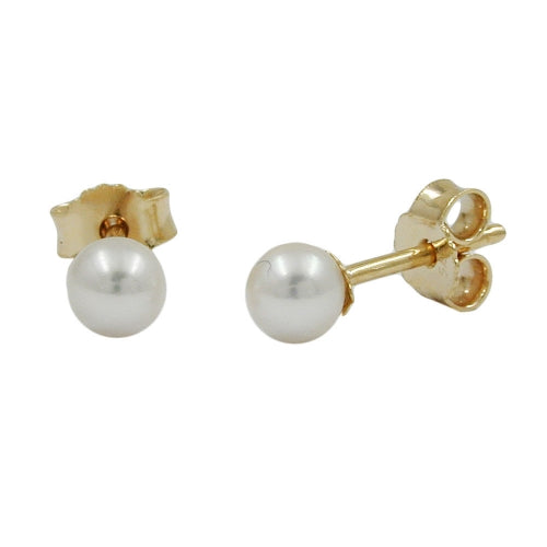 earrings pearl 4mm 9k gold - BeautyMax Elite