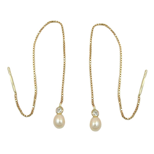 earrings thread box chain 93mm 9k gold - BeautyMax Elite