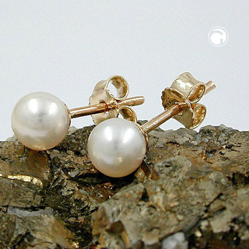 earrings pearl 5mm 9k gold - BeautyMax Elite