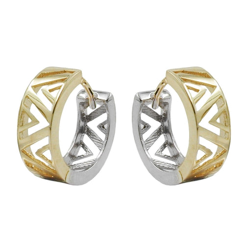 hoop earrings 14x5mm 9k gold/whitegold - BeautyMax Elite