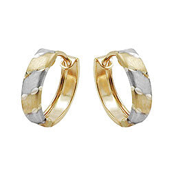 hoop earrings 12mm two tone 9k gold - BeautyMax Elite
