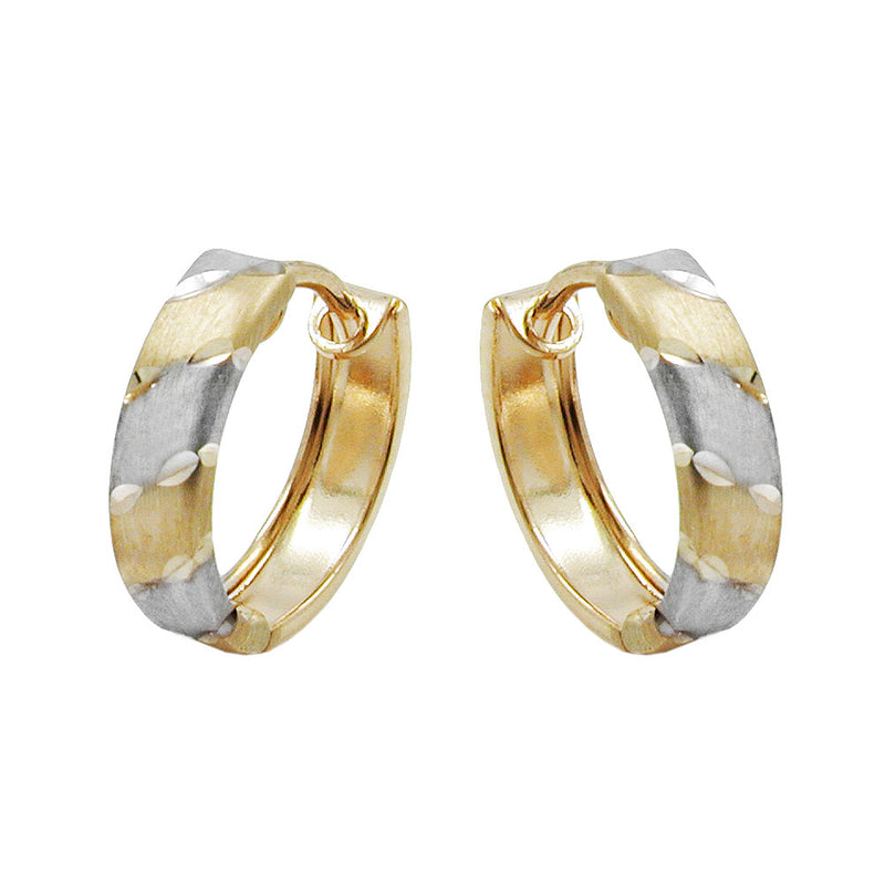 hoop earrings 12mm two tone 9k gold - BeautyMax Elite
