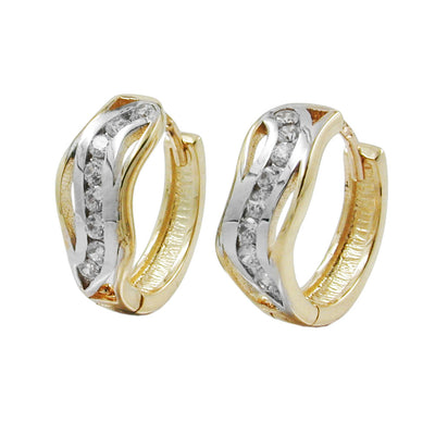 hoop earrings 15mm bicolour 9k gold - BeautyMax Elite
