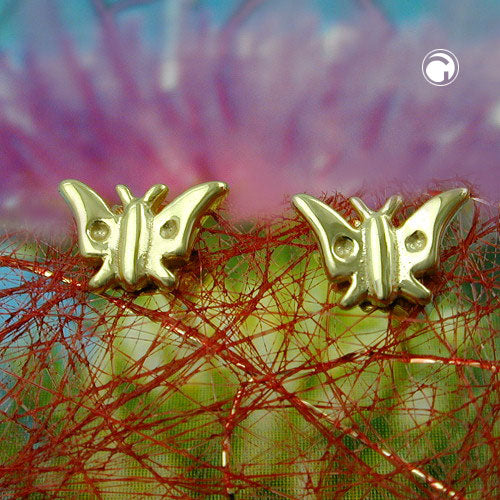 stud earrings butterfly 9kt gold - BeautyMax Elite