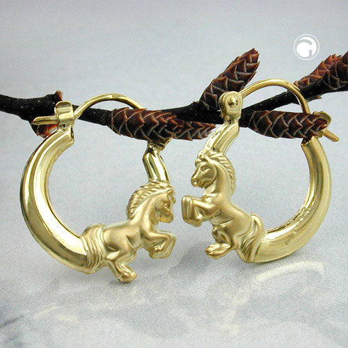 hoop earrings with horses 9kt gold - BeautyMax Elite