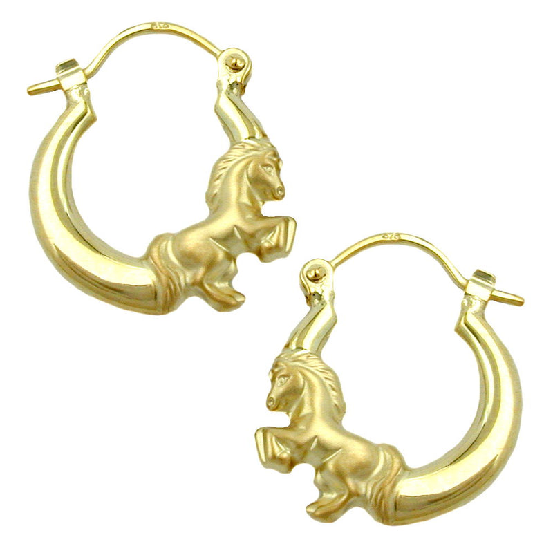 hoop earrings with horses 9kt gold - BeautyMax Elite