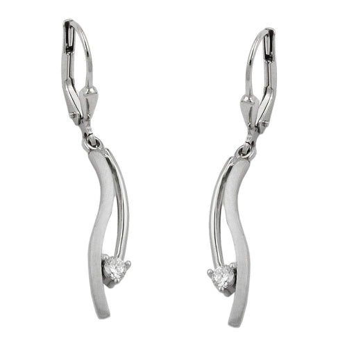 leverback earrings fantasy 9k white gold - BeautyMax Elite