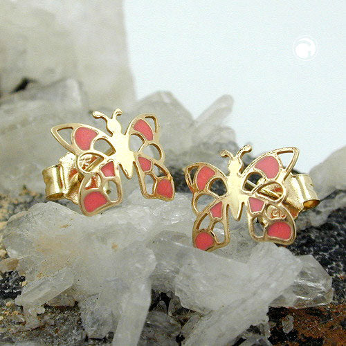 stud earrings butterfly 9k gold - BeautyMax Elite