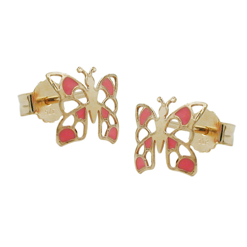stud earrings butterfly 9k gold - BeautyMax Elite