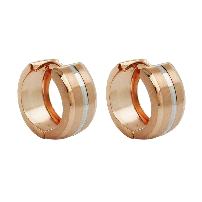 earring hoop bicolor 9k red-gold - BeautyMax Elite